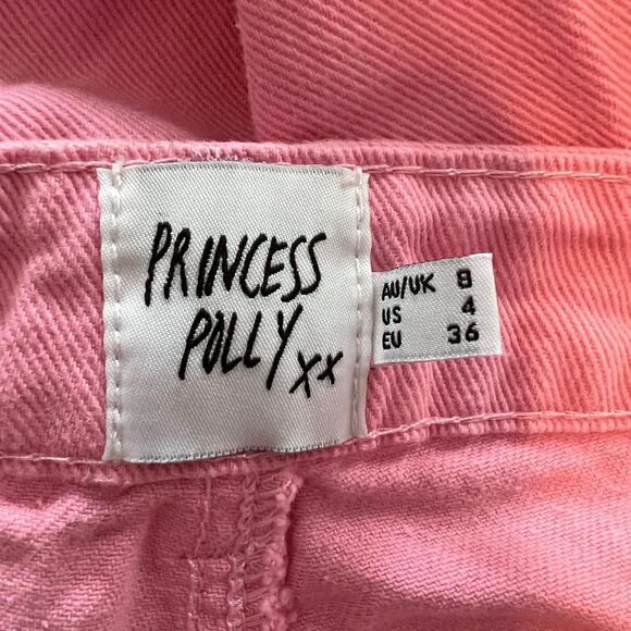 Princess Polly Pink Denim Flare Jeans whimsygoth emo festival y2k - Picture 7 of 8